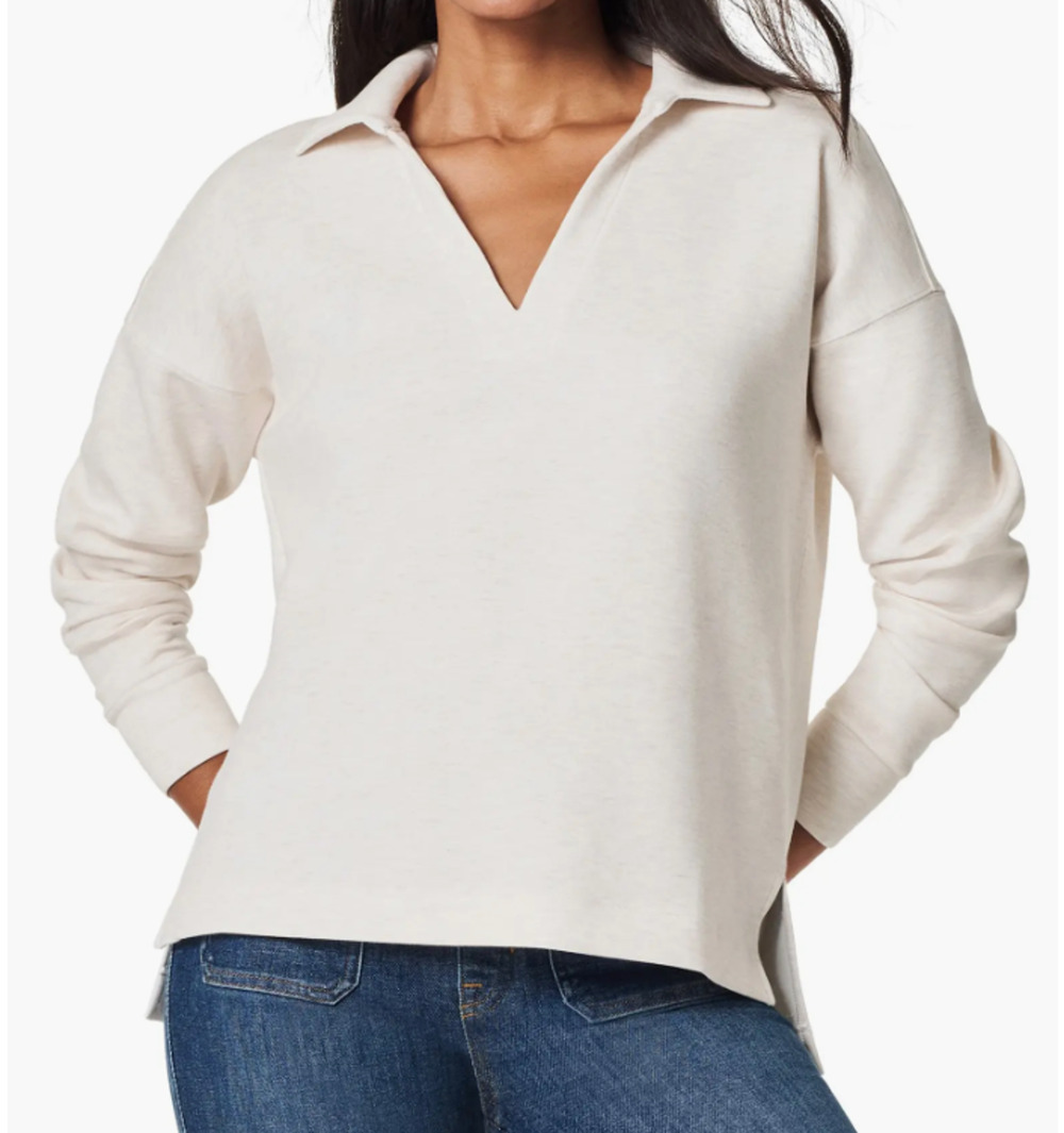 SPANX AirEssentials Polo Top Oatmeal size Medium $128